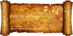 Péli Áron névjegykártya